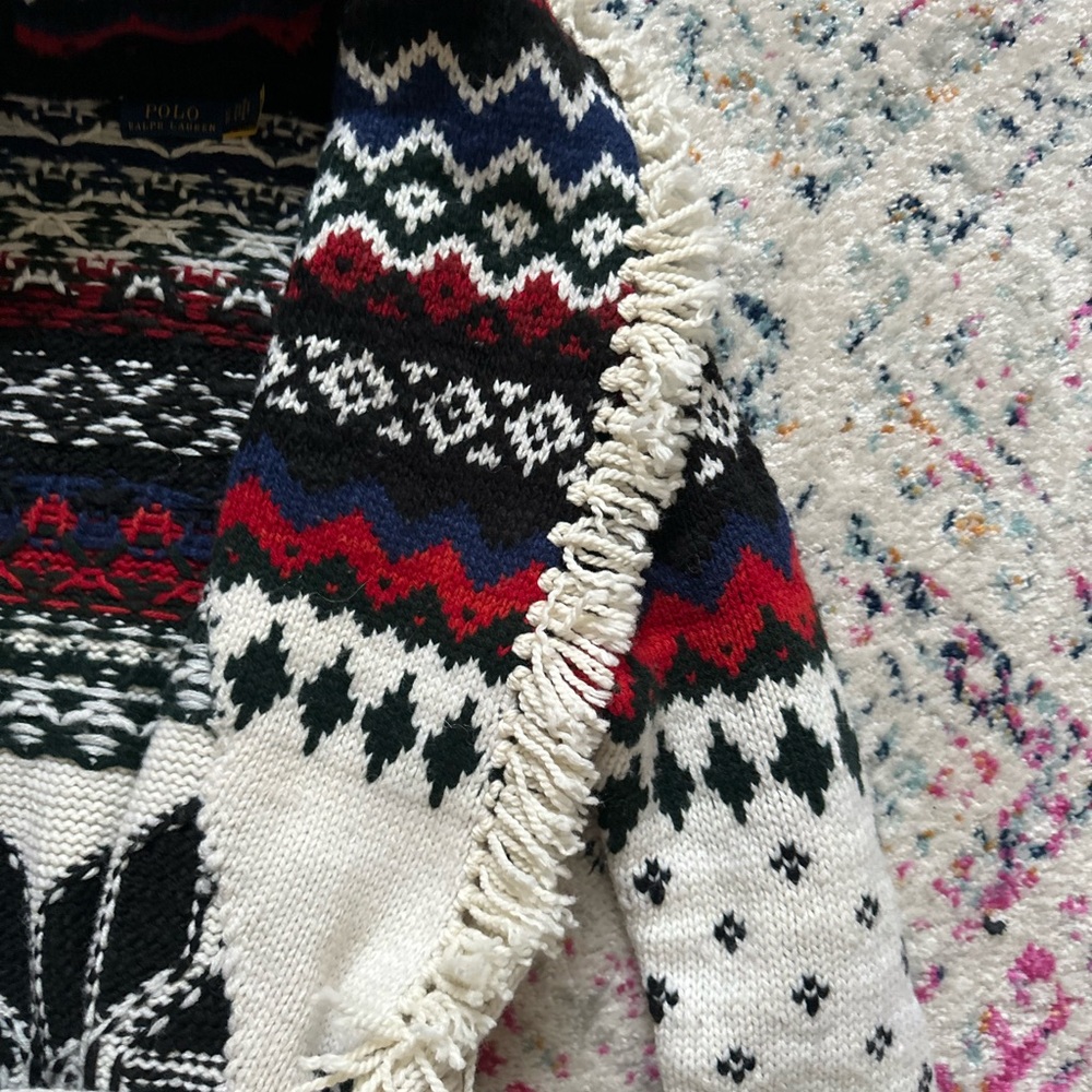 Polo by Ralph Lauren Black and Cream Fair Isle Cardigan - Picture 14 of 16